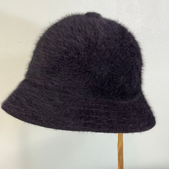 Vintage Kangol Furgora Bucket Hat Black Adult 25" Small Real Fur Angora Hip Hop - Picture 2 of 8